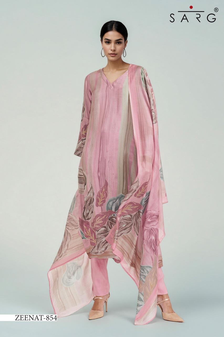 Sahiba sarg zeenat lawn print cotton dress materials wholesale