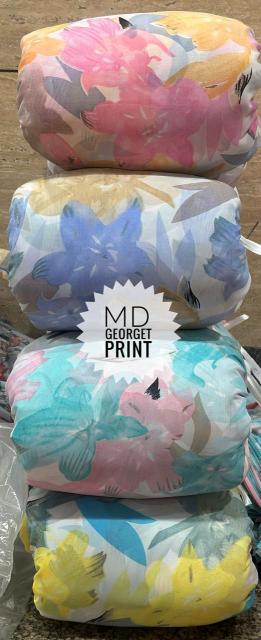 Sajni Georget print Fabric distributor in India