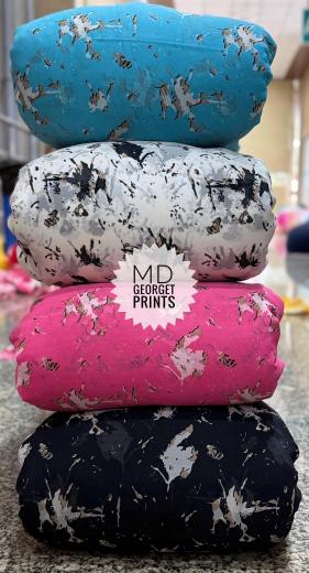 Sajni Georget print Fabric supplier in India