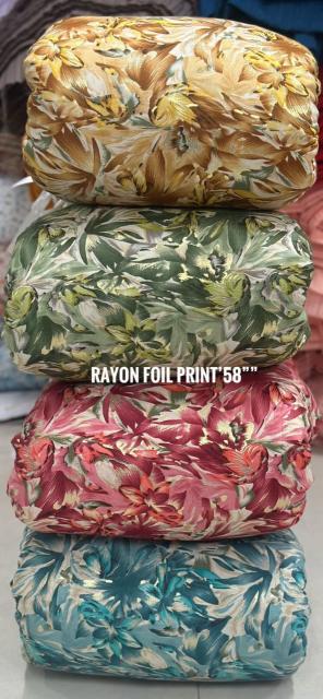 Sajni reyon foil print Denim fabric wholesaler in India