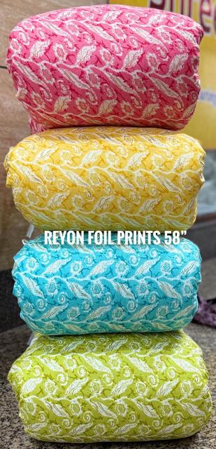 Sajni reyon foil print Linen fabric wholesaler in India