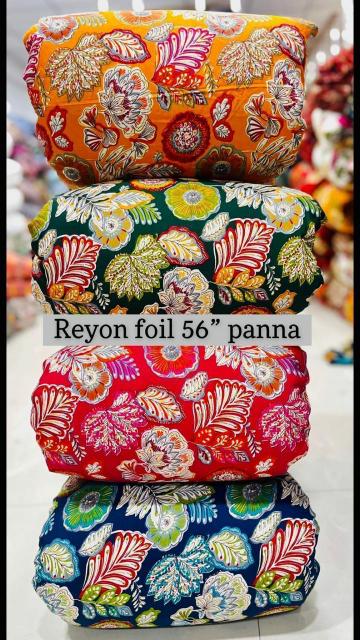 Sajni reyon Foil print textile traders in Gujarat