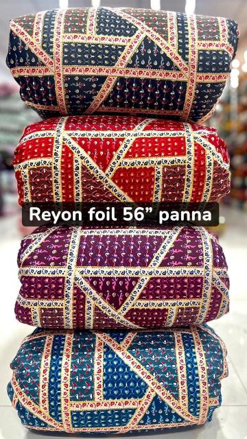 Sajni reyon Foil work fabric distributors