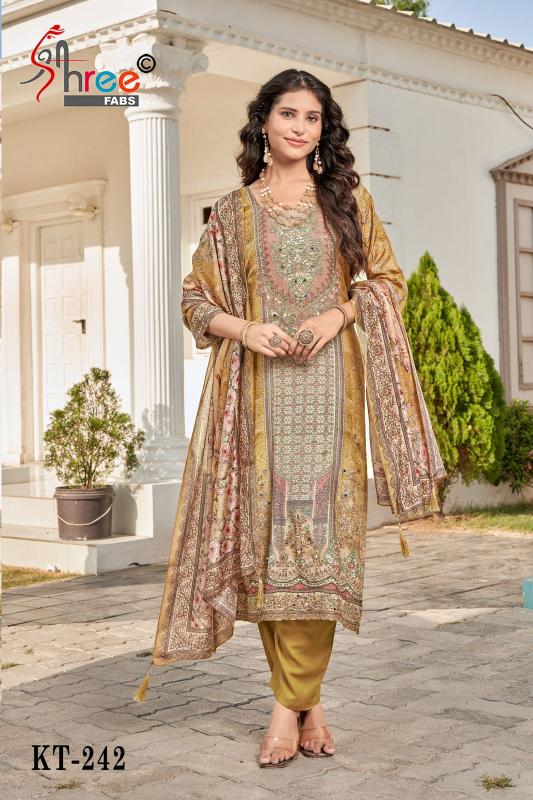 Shree fab d.no- KT - 242 viscous maslin digital print online shopping dress material