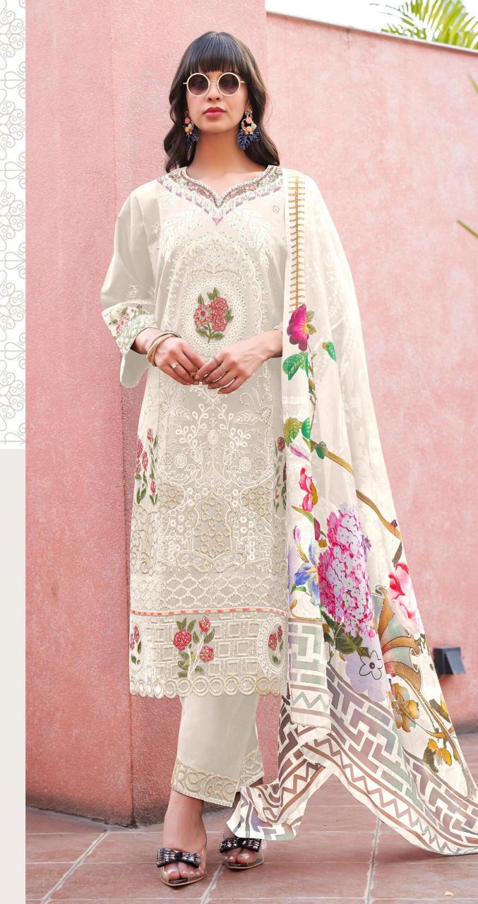 Shree fabs d.no-1732 cambric cottan lawn 3 pcs indian kurtis online in usa
