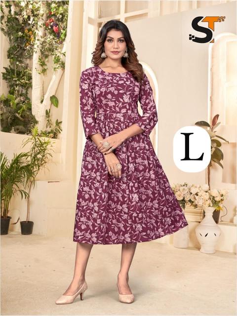 Shree salasar full flair gown catalog jaipuri cotton printed kurtis wholesale