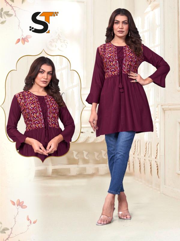Shree salasar reyon with embroidery work indian fashion kurti short top