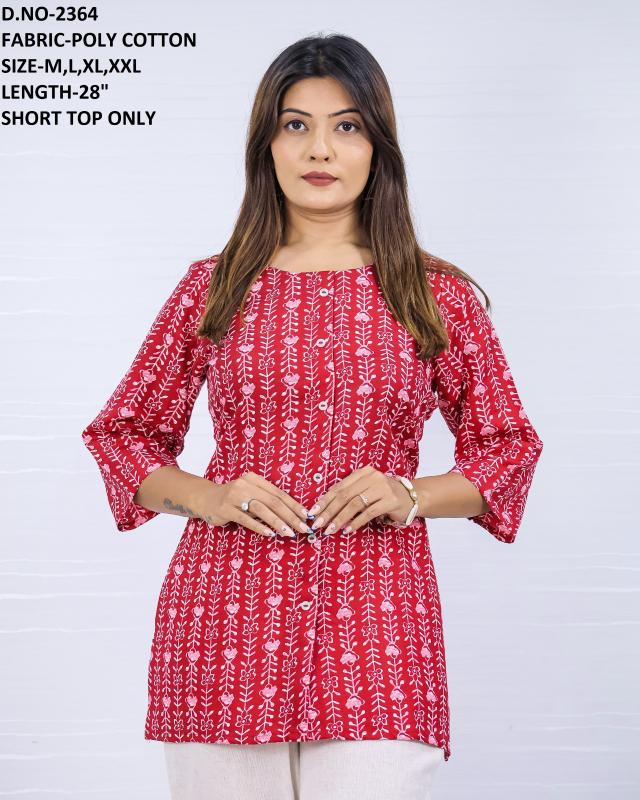 Siara printed pure cotton short top best kurti manufacturer in india