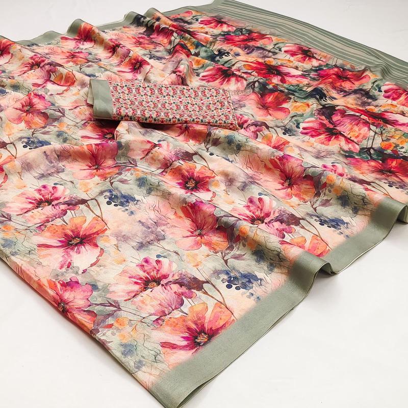 Soft tushar art silk printed saree surat wholesale