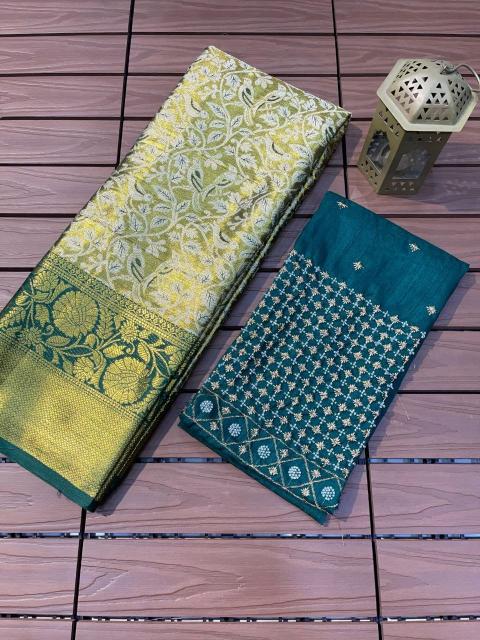 Sravanti-vol-11 pure kanjivaram silk saree with khatali handwork blouse catalog surat manufacturer price