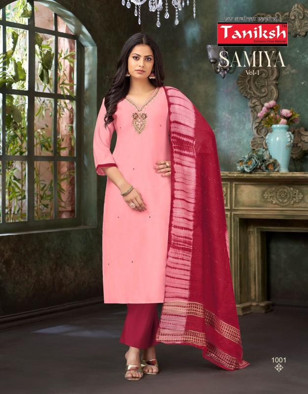 Taniksh samiya vol 1 vertican straight 3 pcs kurti designs in India
