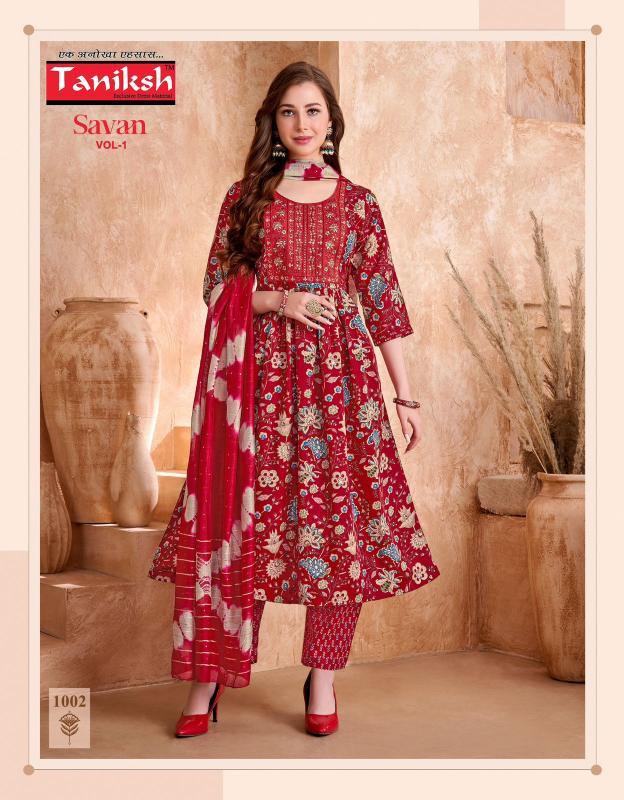 Taniksh savan vol 1 viscose foil print anarkali style cotton kurti suppliers