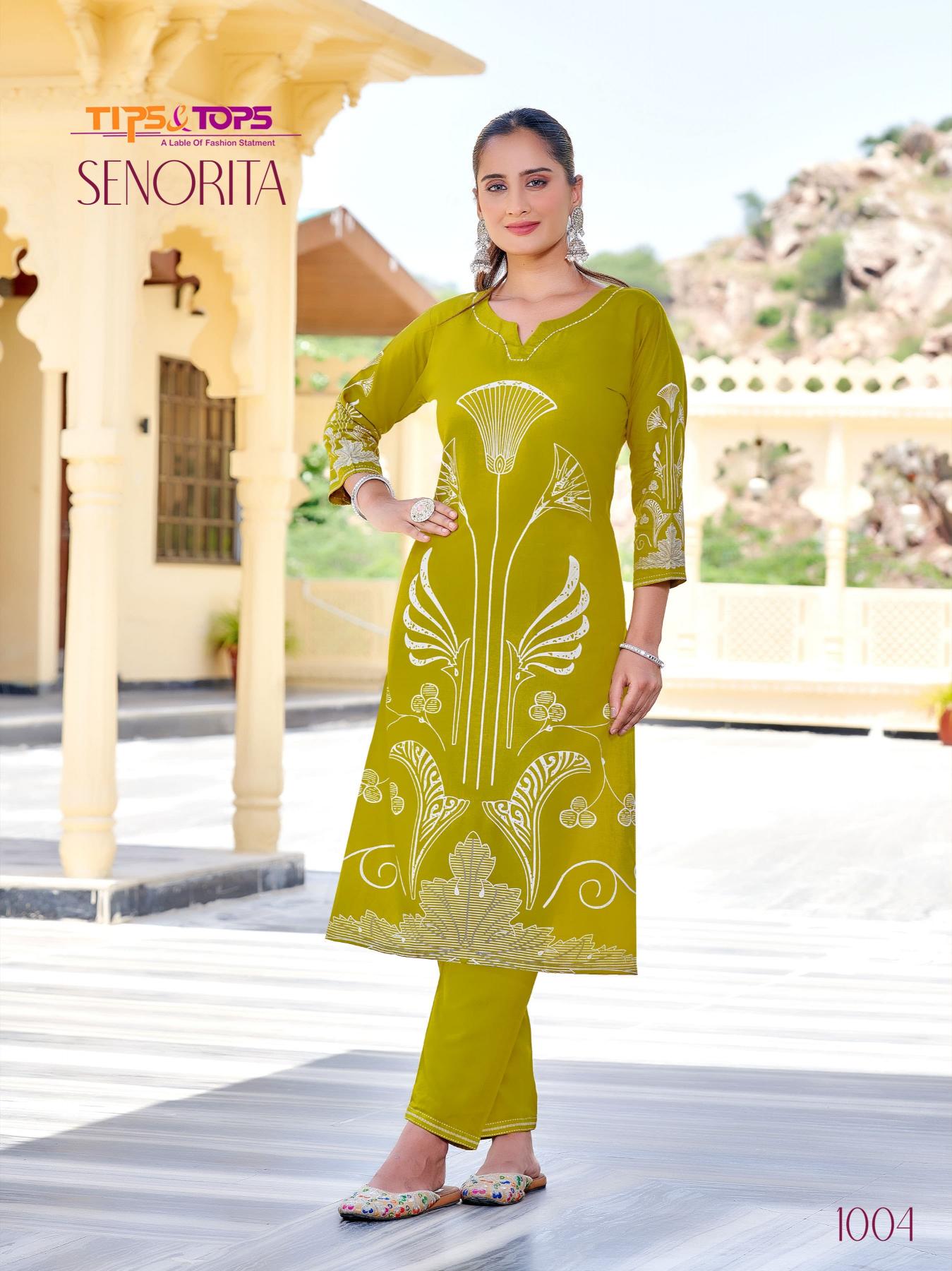 Tips & tops senorita german reyon coord set premium kurti brands