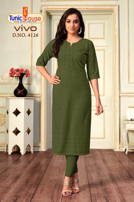 Tunic house vivo lucknowi chikankari sequince catalog designer kurtis manufacturers in india