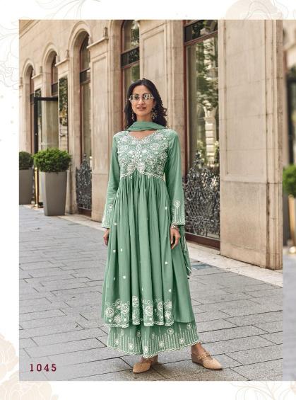 VamikaTM lakhnavi vol 8 heavy reyon anarkali style 3 pcs indian fancy kurtis
