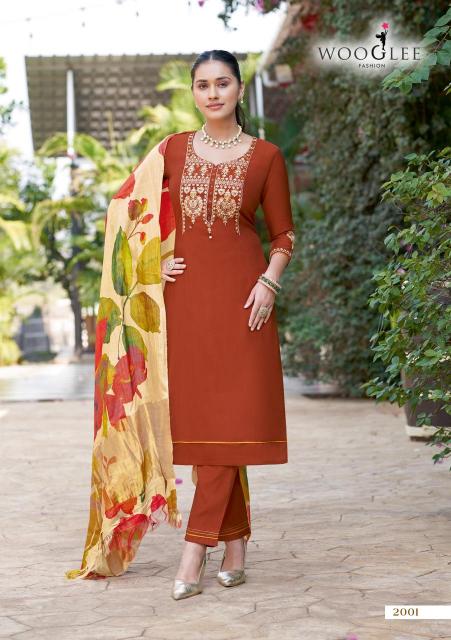 Wooglee abhilasha viscose wevaing top bottom dupatta kurti set manufacturer