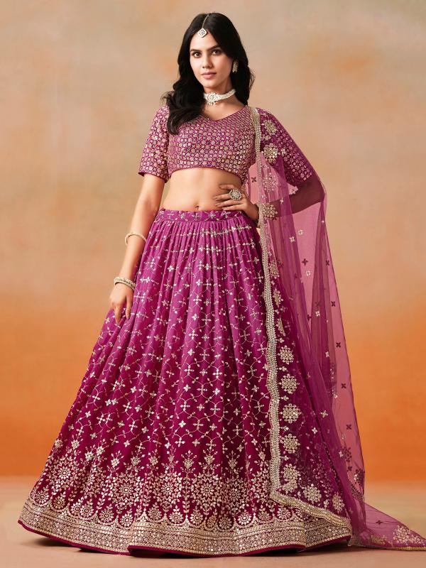 Zeel Clothing OMBRE Georgette Pink Lehenga choli wholesaler in Delhi