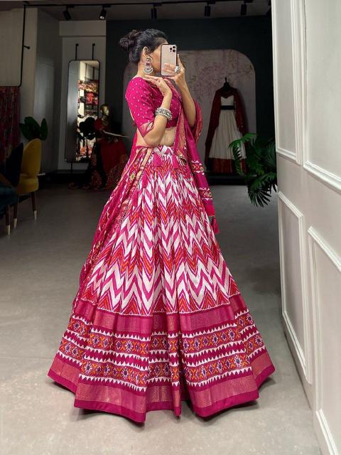 Zickzack Dola Silk Pink Designer Lehenga Choli in Vadodara