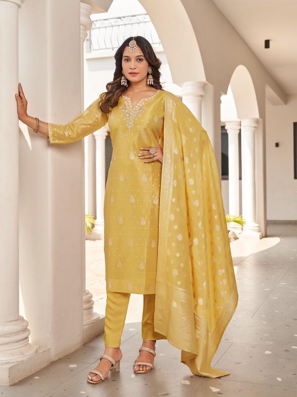 Aanchi antra shimmer jacquard 3 pcs wholesale market in surat for ladies clothes