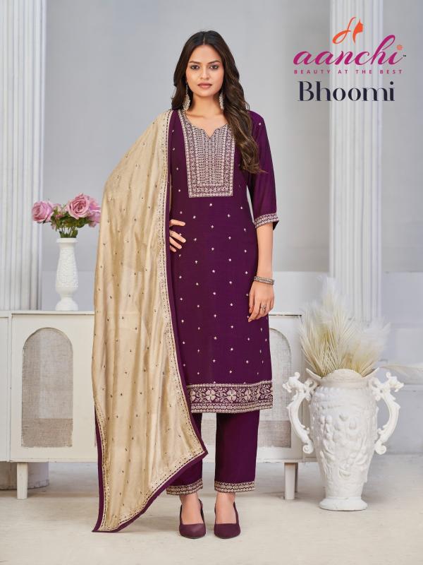 Aanchi bhoomi vichitra silk 3 pcs kurti wholesale price clothes