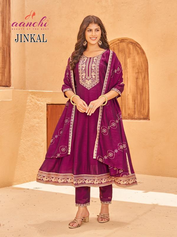 Aanchi jinkal vichitra silk 3 pcs wholesale clothes online