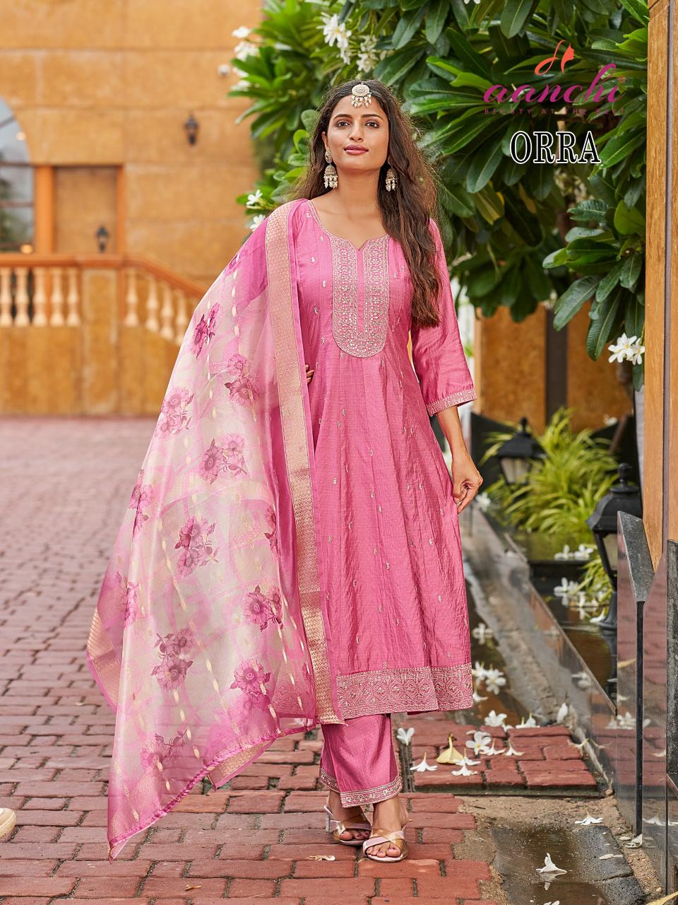 Aanchi orra vatican with lining flair 3 pcs indian silk kurtis
