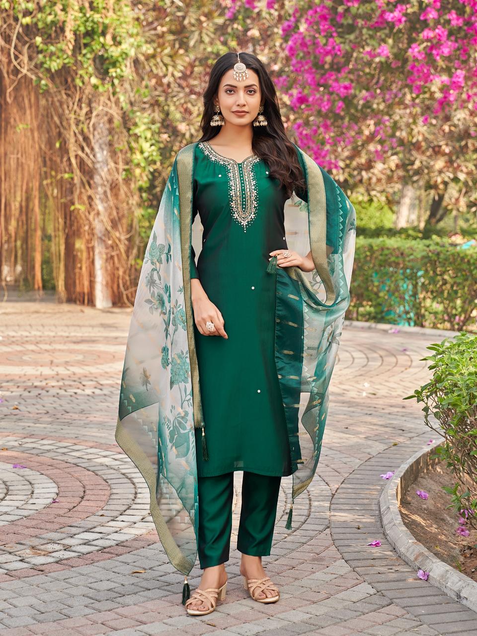 Aanchi plus bansi rangeela silk 3 pcs kurti pant set wholesale surat
