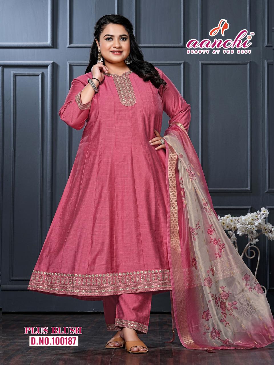 Aanchi plus blush vatican 3 pcs factory direct wholesale clothing india online