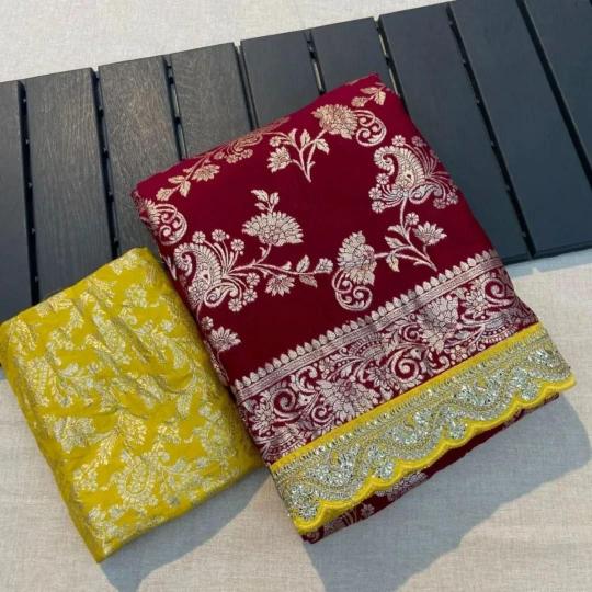 Akshara crepe khadi silk pattu surat ki saree