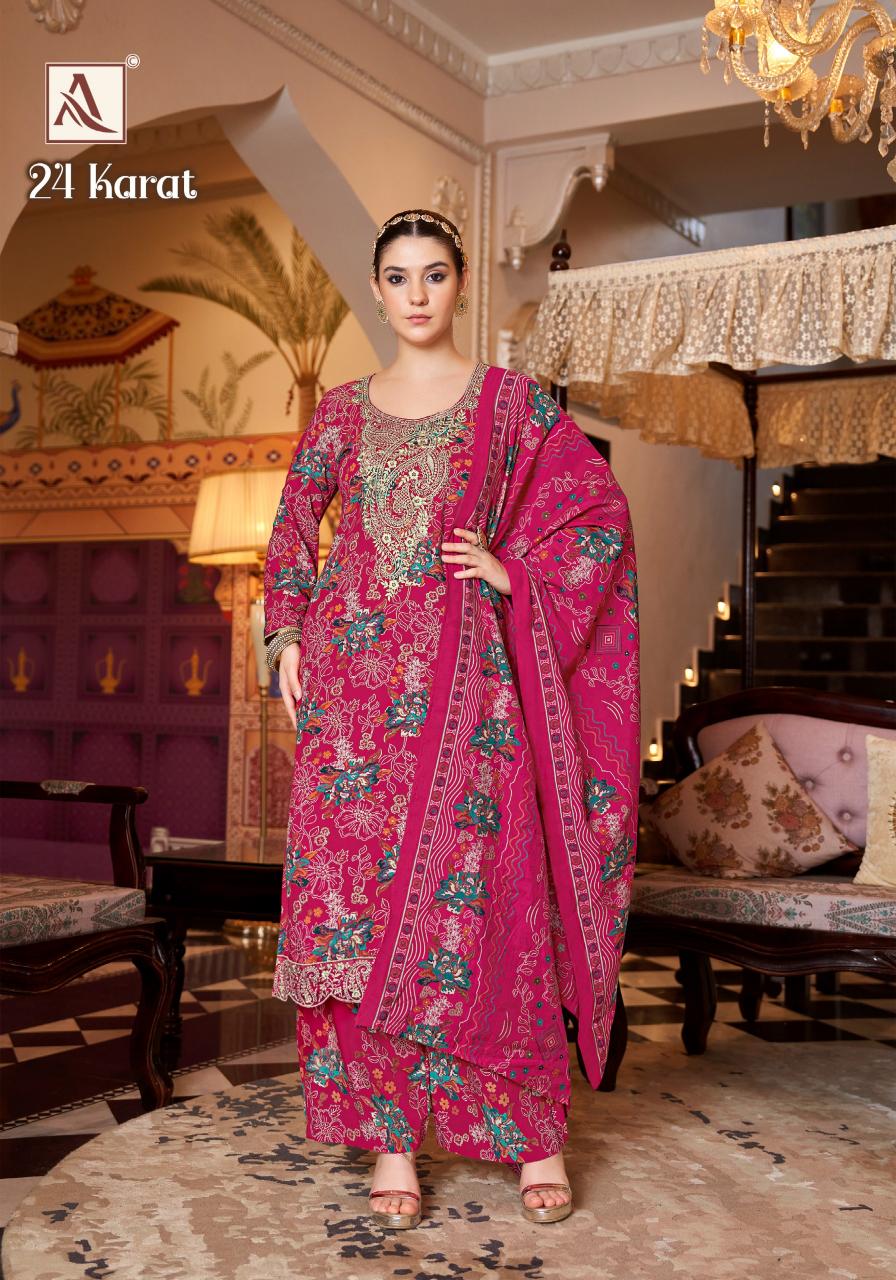 Alok suit 24 karat reyon designer print online dress material india