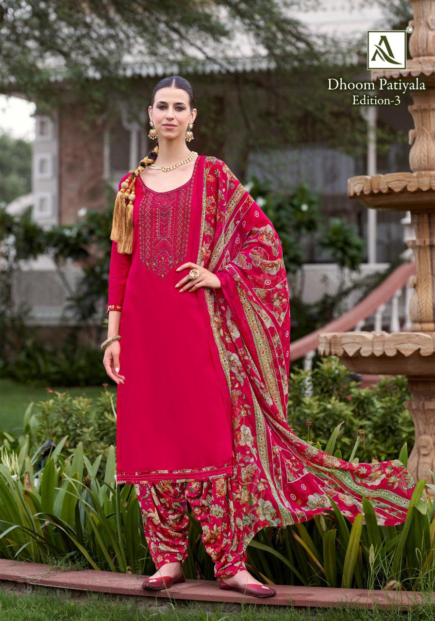 Alok suit dhoom patiyala 3 viscose reyon dress material indian outfit