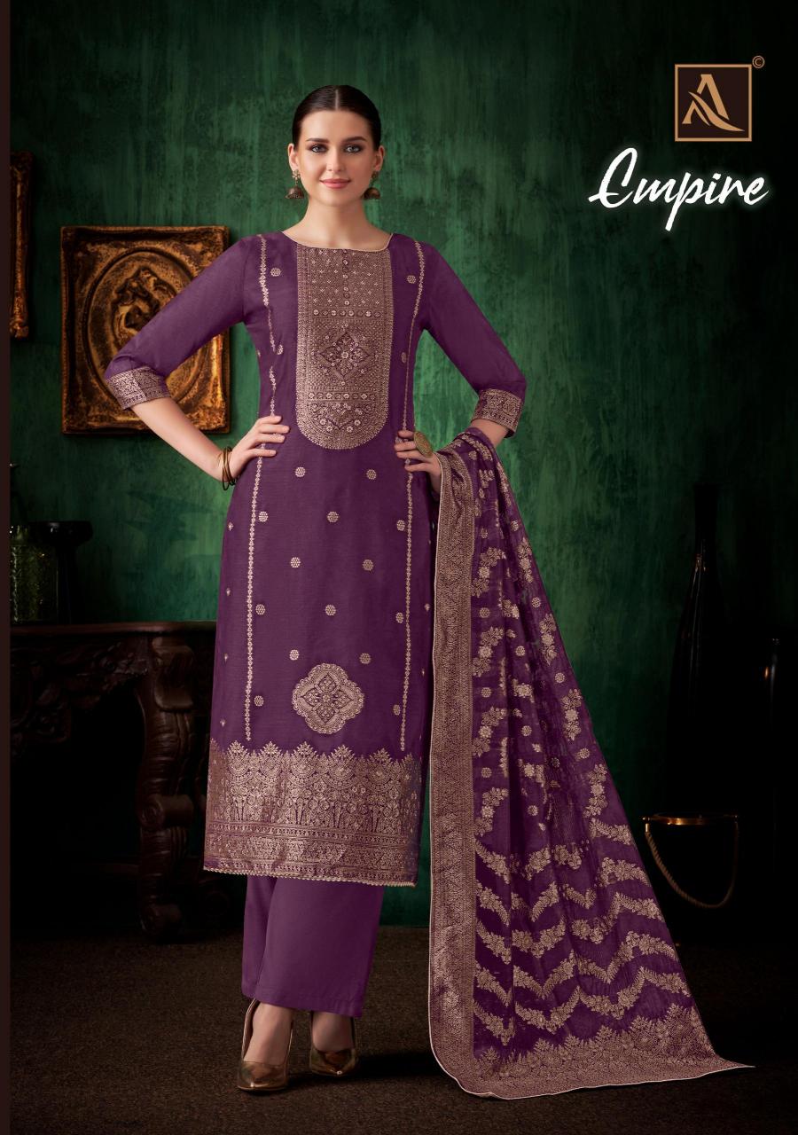 Alok suit empire jacquard designer dress material sets india