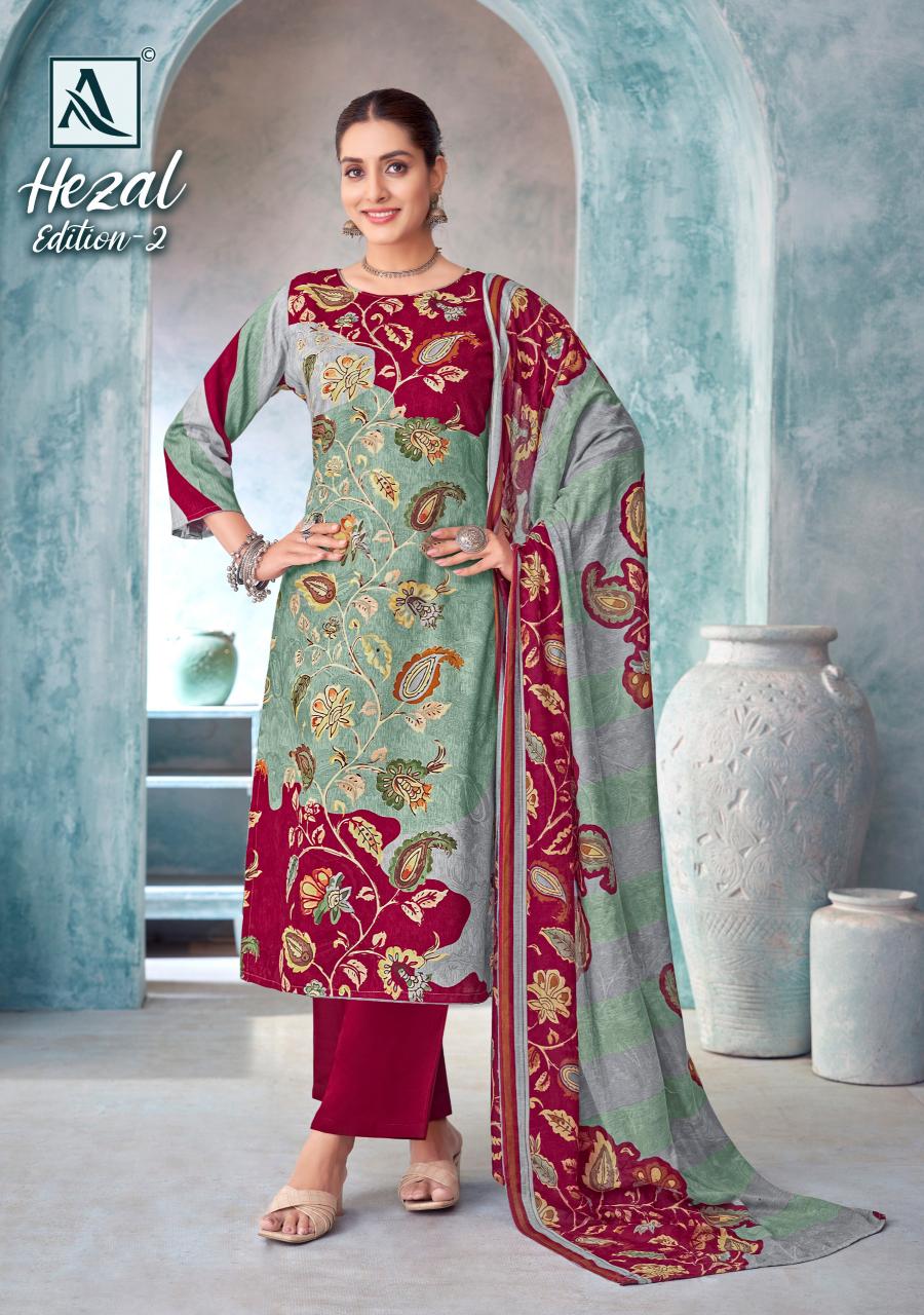 Alok suit hezal 2 reyon print indian dress material 