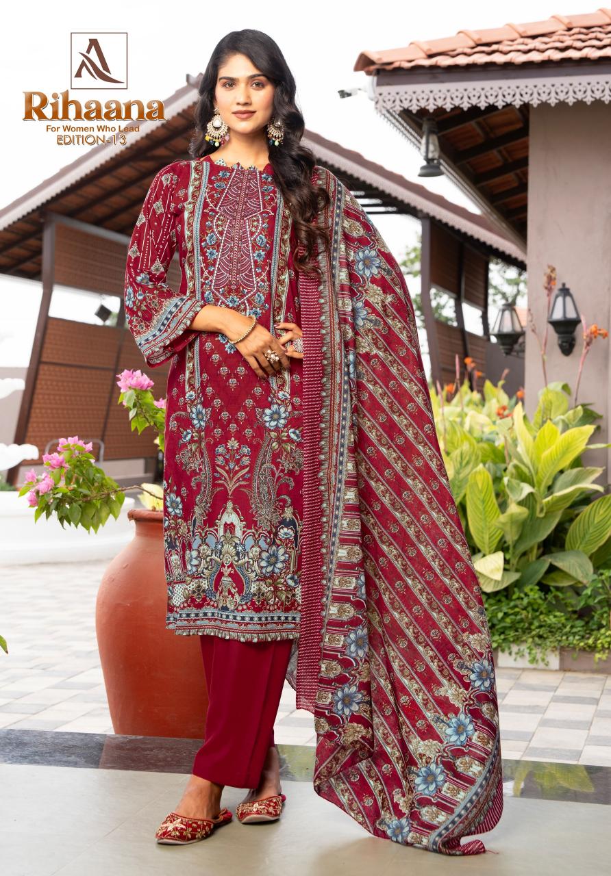 Alok suit rihaana 13 cotton pakistani print wholesale salwar kameez pakistan