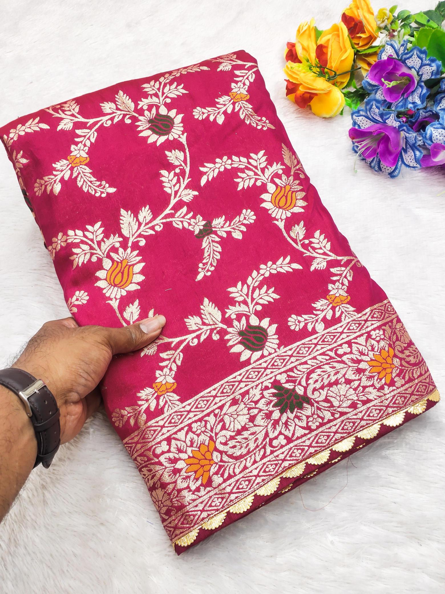 Anupama flower valley viscose dolla silk south indian surat saree market price