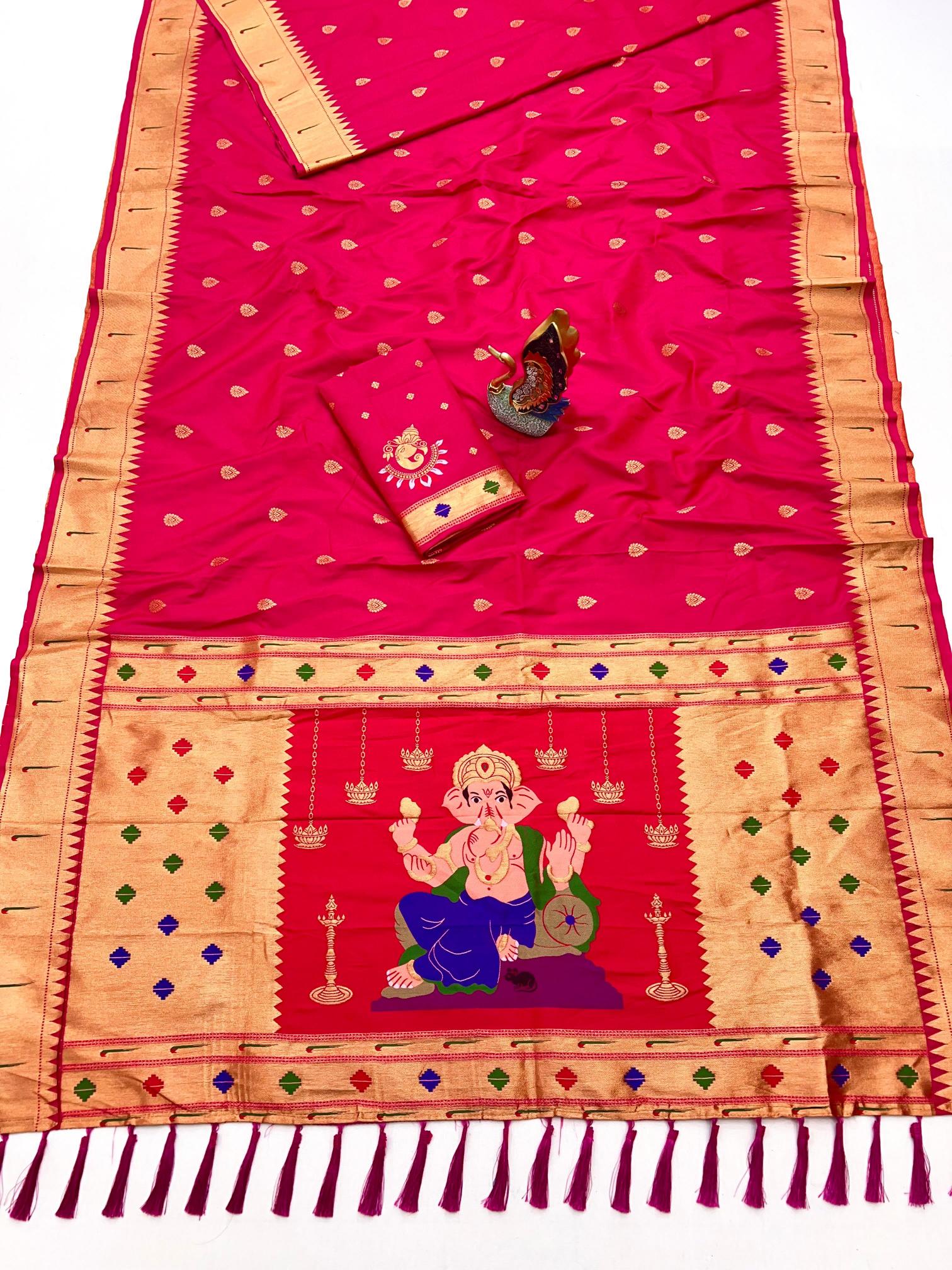 Anupama Ganpati special ganesh paithani soft silk surat saree hole wholesale market
