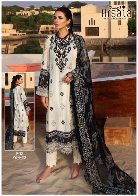 Arsala amira vol-8 lawn jaipuri cotton dress material wholesale