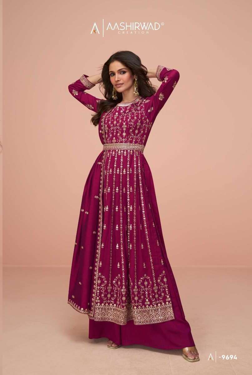 Ashirwad suhani georgette silk indo western indian wedding