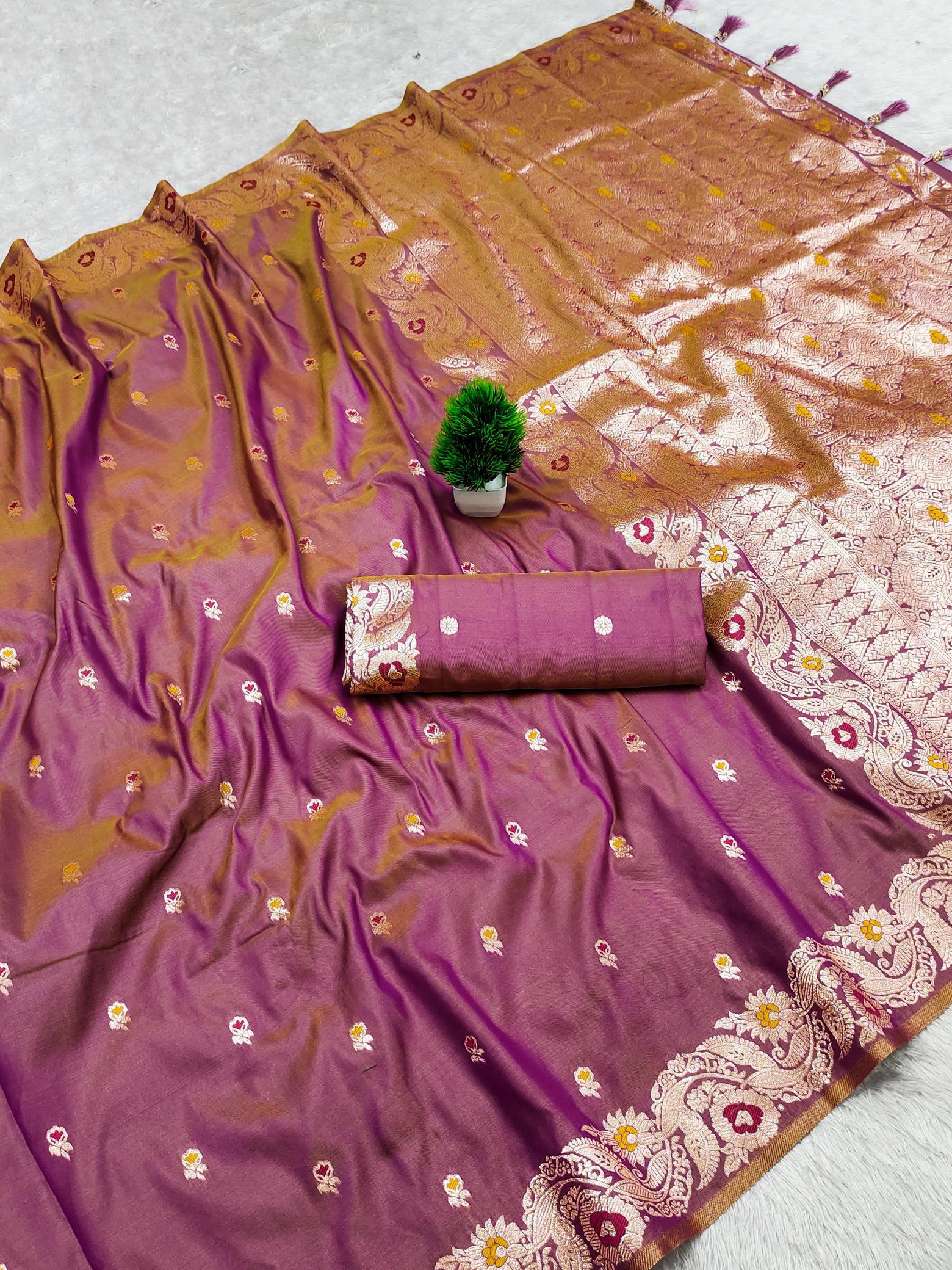 Banarasi-18 soft banarasi silk meenakari saree brands in india