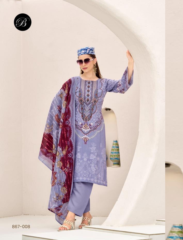 Belliza designer studio riwayat vol 12 rayon digital print beautiful indian dress material 