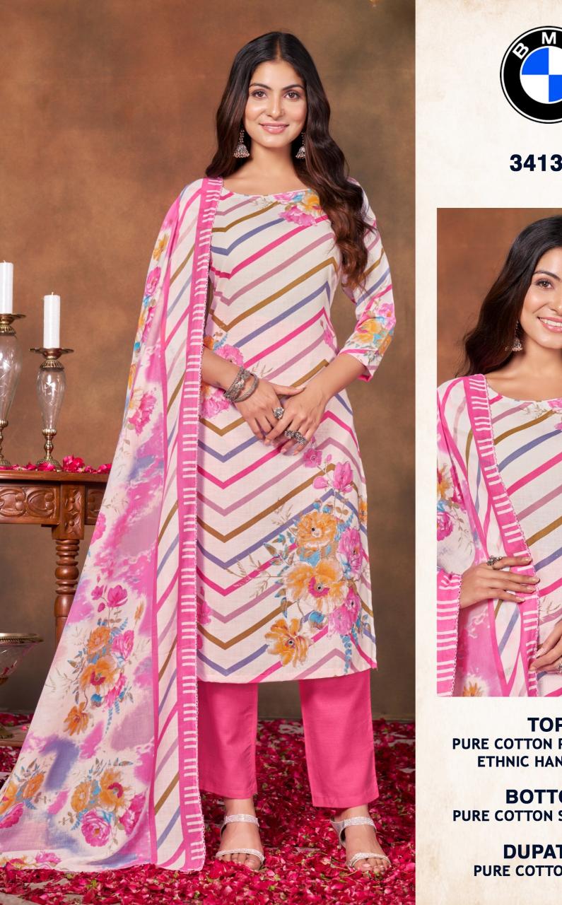 Bipson prints bmw 3413 cotton print best indian dress material brands
