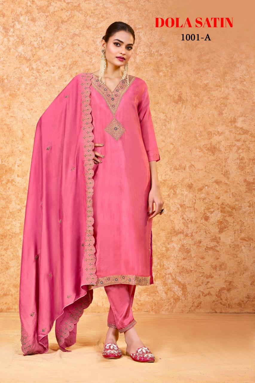 Bitto dola satin 3 pcs branded kurti wholesale market