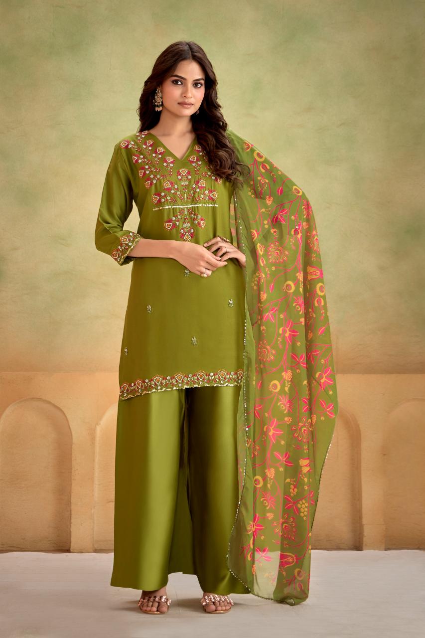 Bitto gaji silks 3 pcs designer kurti manufacturer