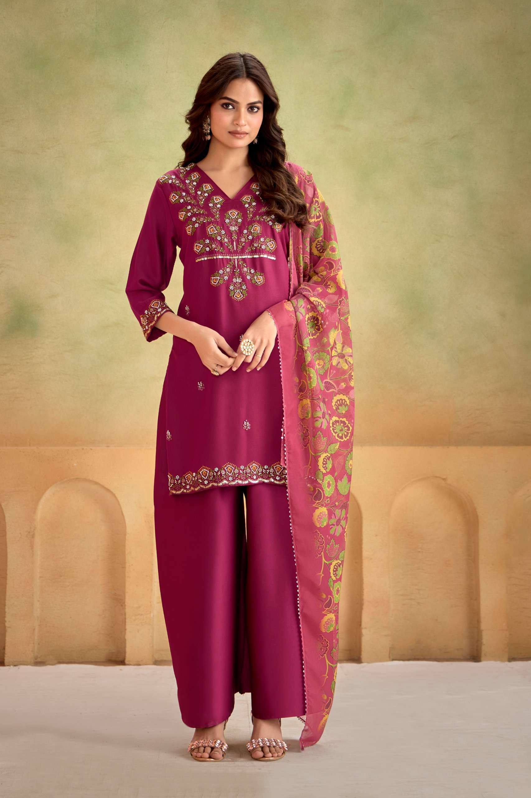 Bitto heavy gaji silk 3 pcs wholesale kurti manufacturers in india
