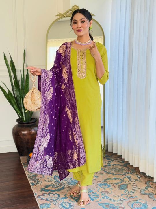 Bitto NK 627 lime bsy viscose 3 pcs kurti wholesale ladies clothing