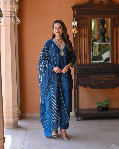 Bitto nora blue rayon 3 pcs v neck wholesale online shopping clothes