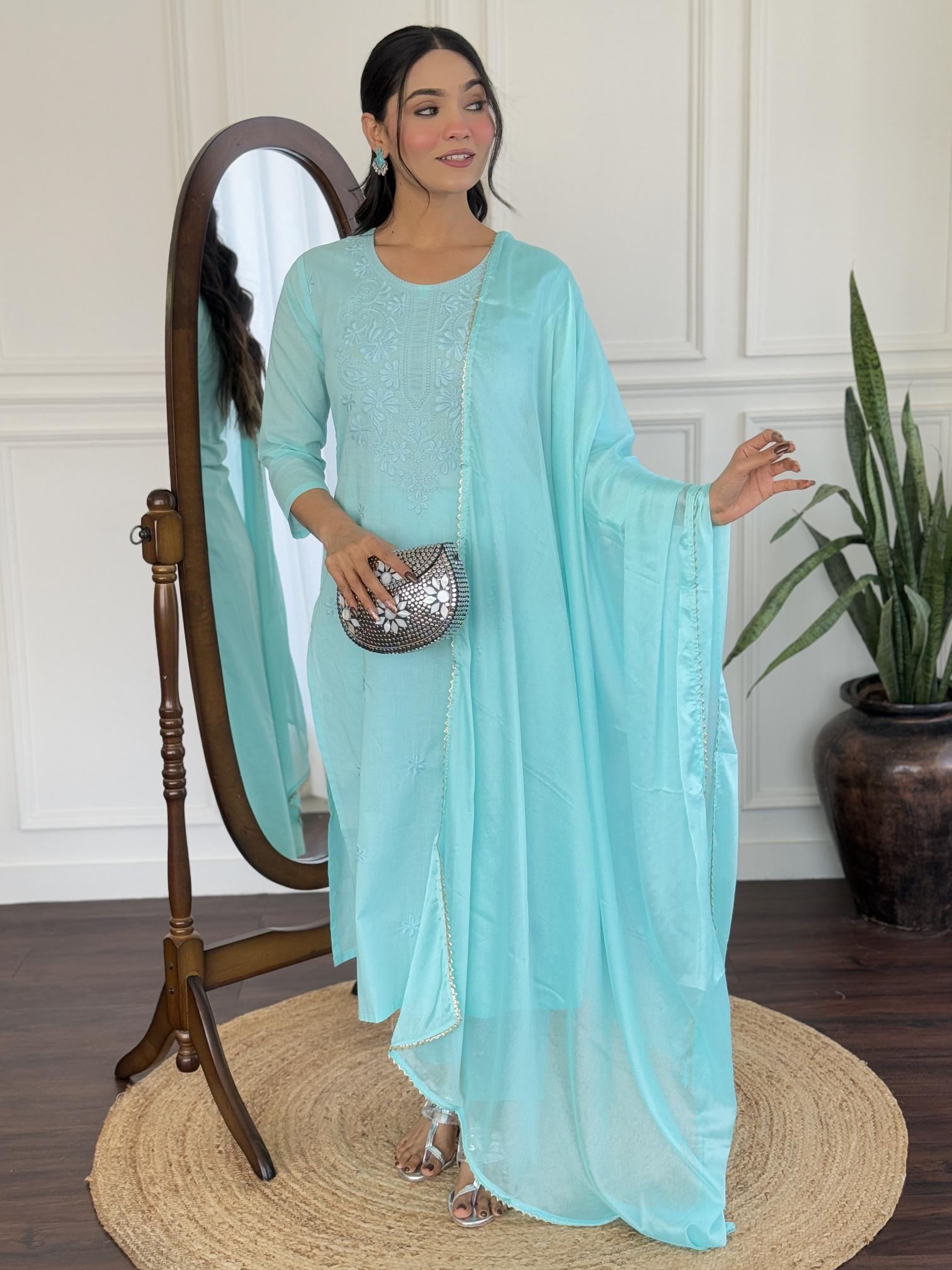 Bitto vct 101 pure cotton 3 pcs kurti ladies wholesale