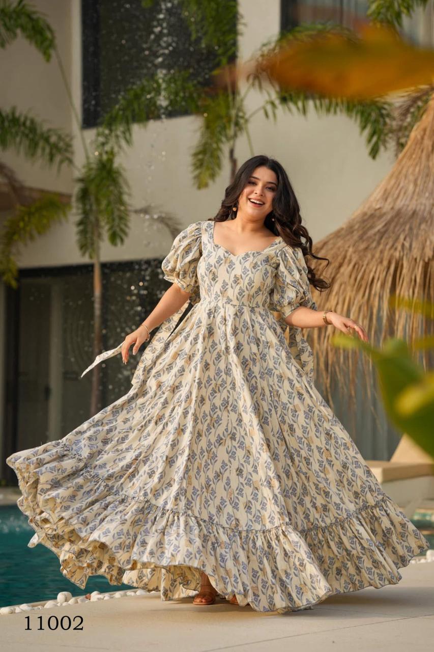 Clora vol 11 airtex chinon gown indian kurti style dress