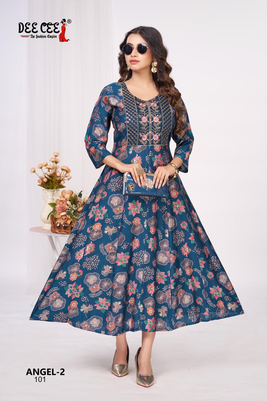 Deecee angel 2 vatican print kali style wholesale kurti manufacturers in surat