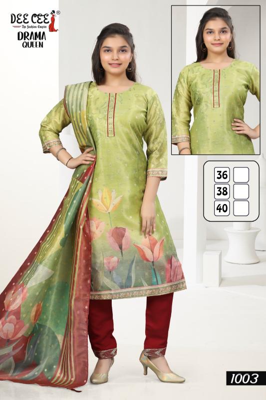 Deecee drama queen digital football dobby print 3 pcs indian kurti sets online